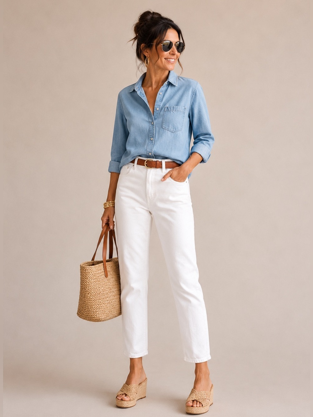 NWT Madewell The Perfect Vintage Jean White Coastal Chic Classic Size 32